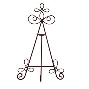 decorative plate stand  iron 21" high 12" wide holds small or large handmade